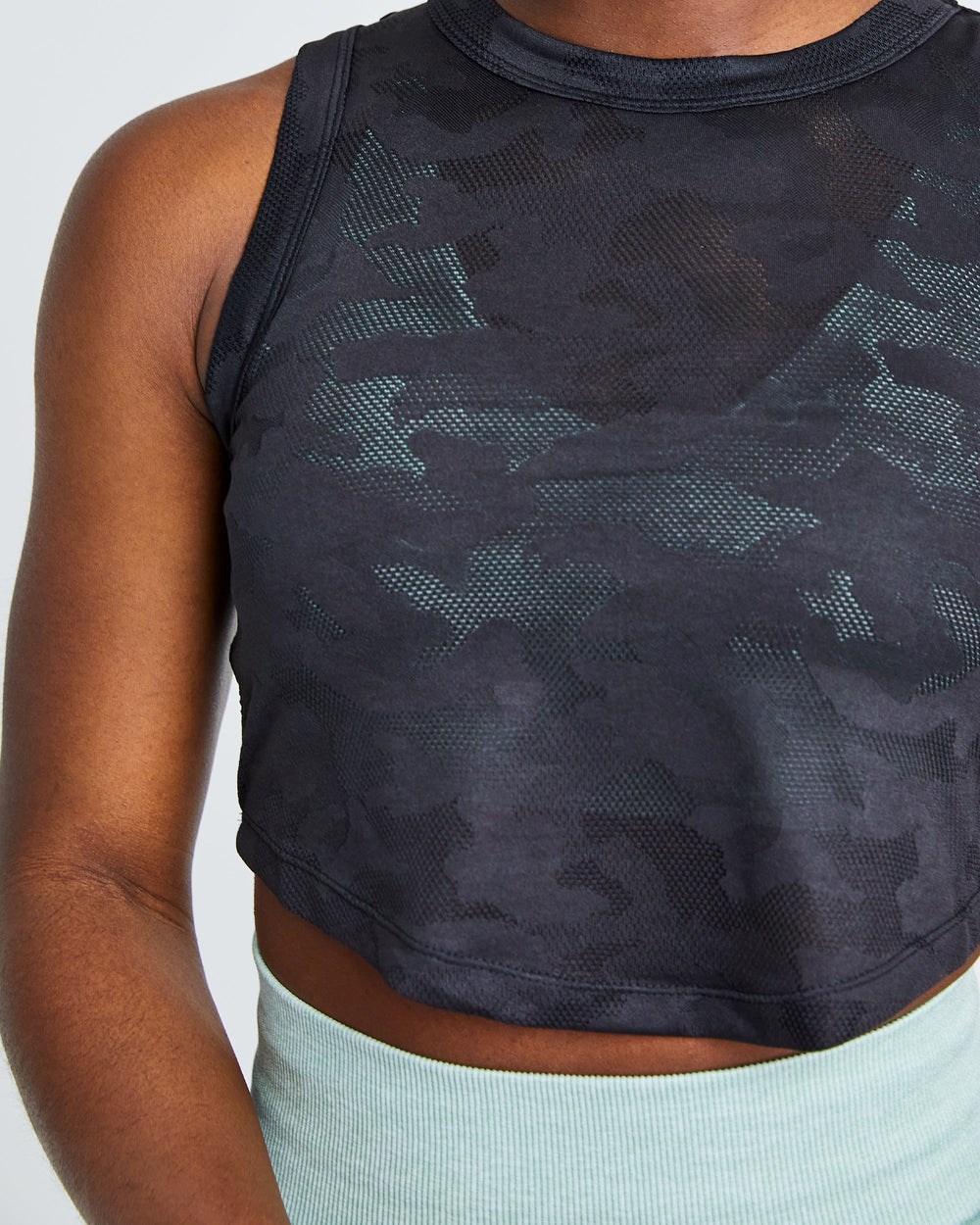 AYBL Evolve Camo Crop Vest Svarta | 2730-QJNYV