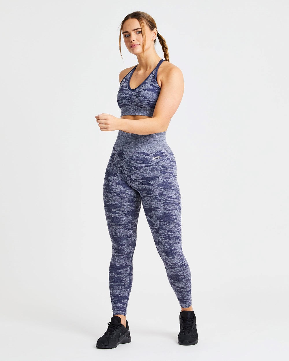 AYBL Evolve Camo Seamless Leggings Marinblå | 6584-DHYTW