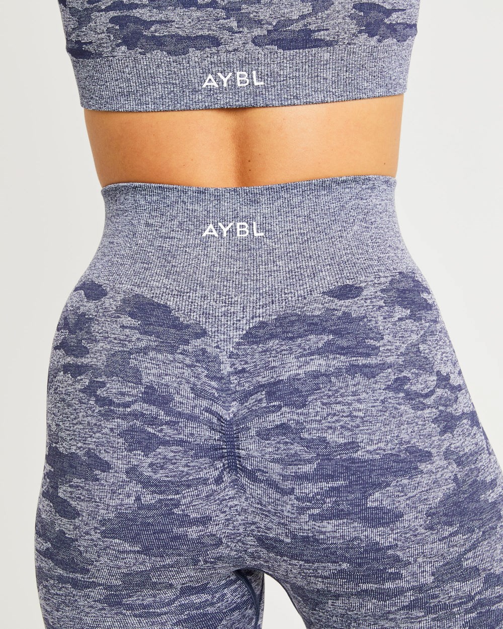 AYBL Evolve Camo Seamless Leggings Marinblå | 6584-DHYTW