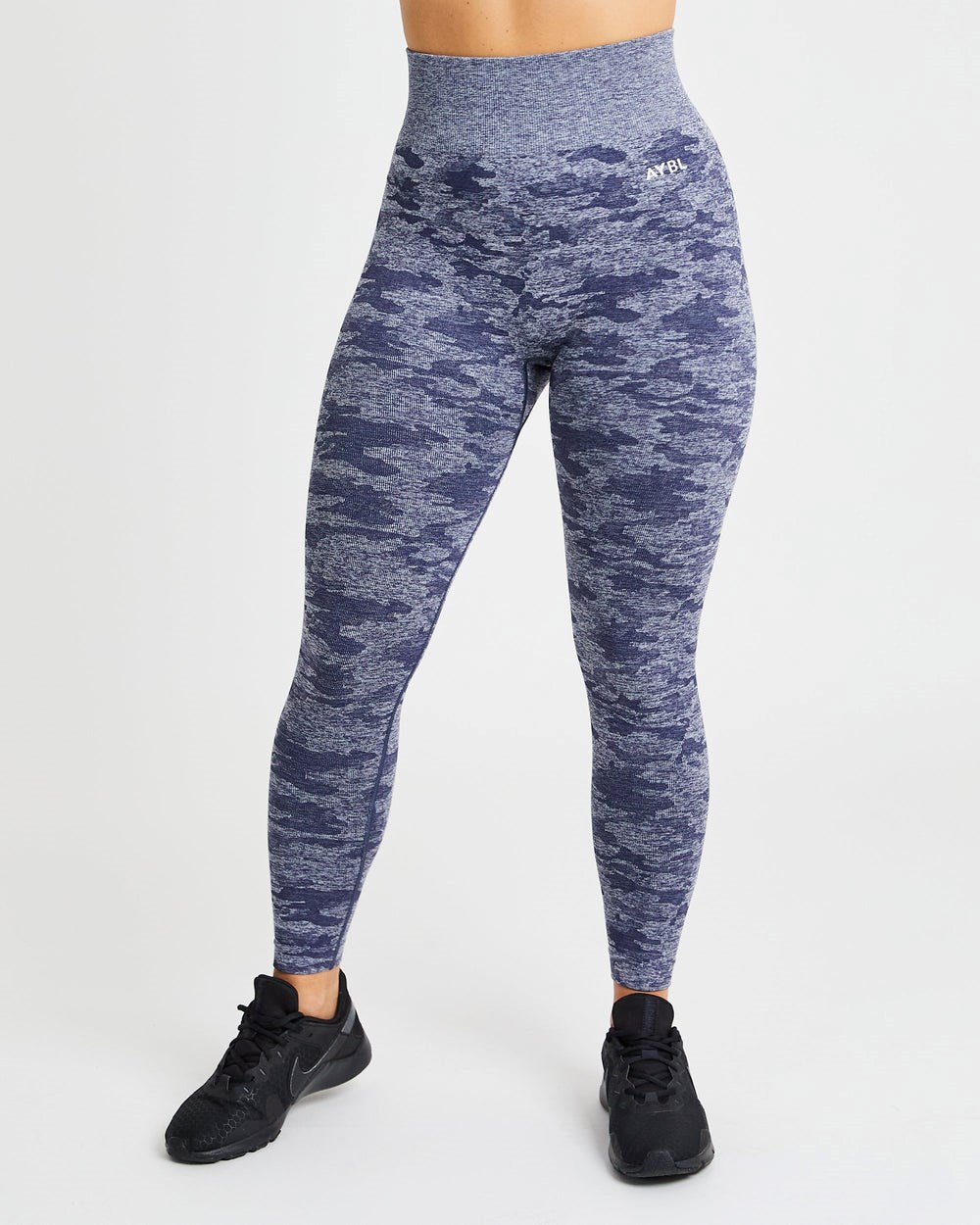 AYBL Evolve Camo Seamless Leggings Marinblå | 6584-DHYTW