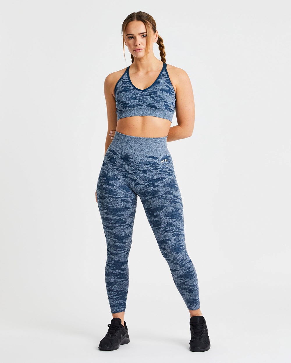 AYBL Evolve Camo Seamless Leggings Teal | 1064-ZRNSV