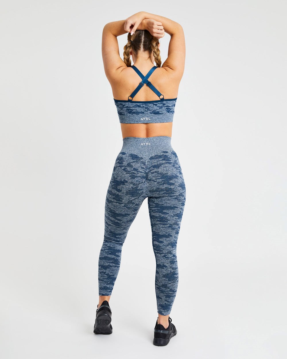 AYBL Evolve Camo Seamless Leggings Teal | 1064-ZRNSV