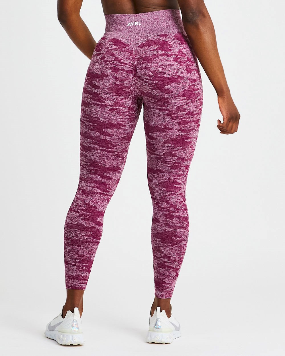 AYBL Evolve Camo Seamless Leggings Vinröda | 4831-WXHGA