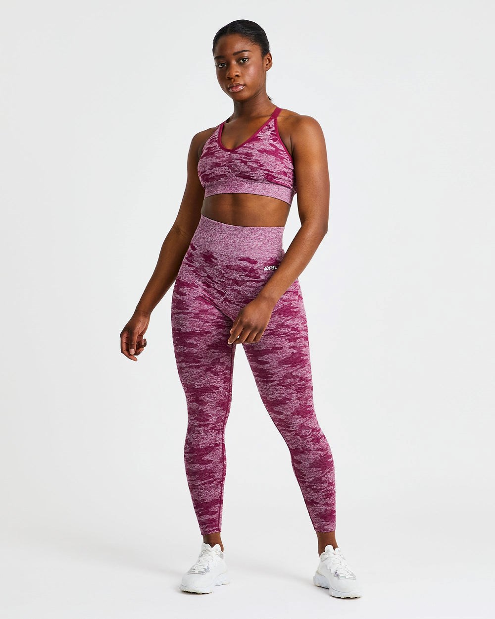 AYBL Evolve Camo Seamless Leggings Vinröda | 4831-WXHGA