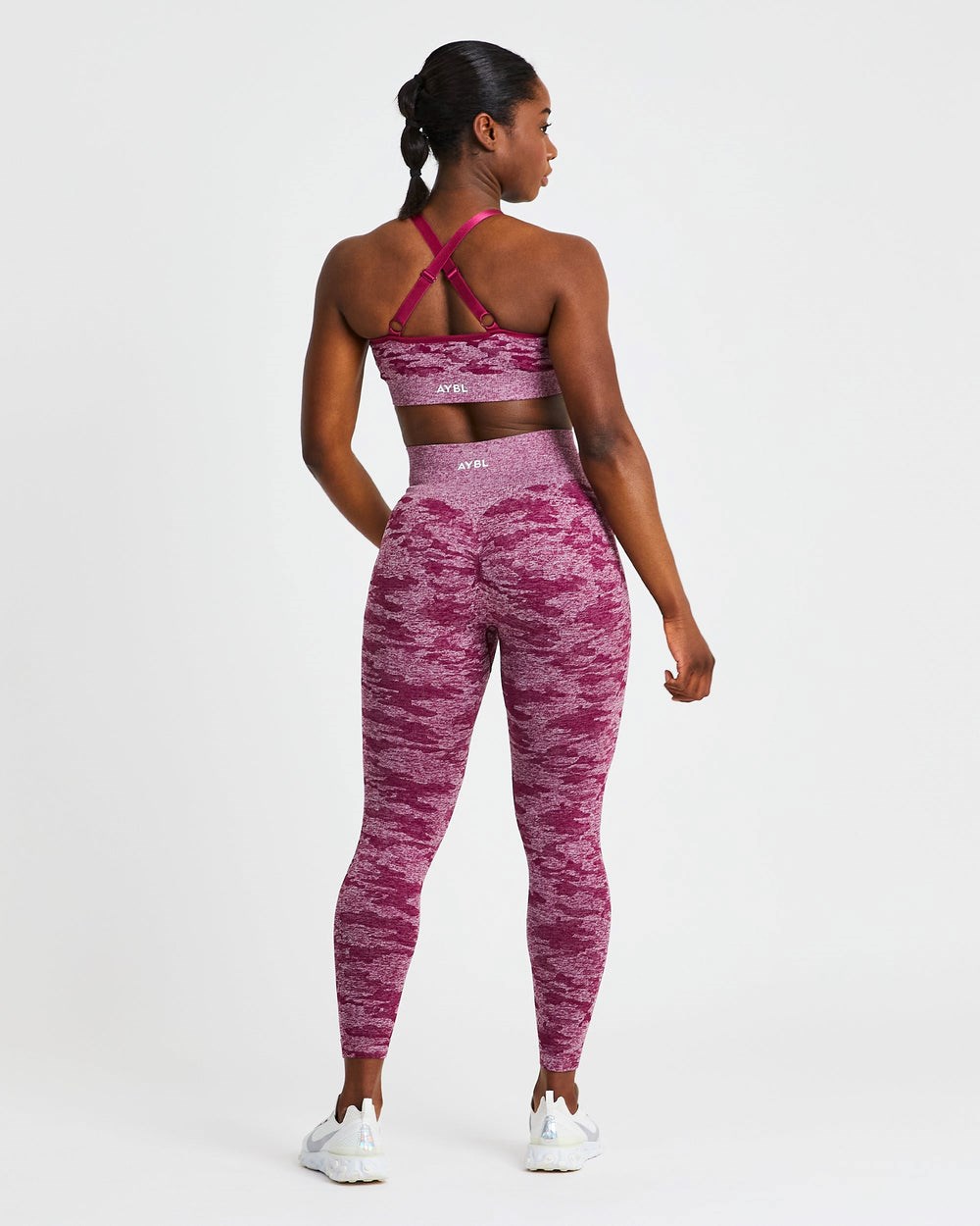 AYBL Evolve Camo Seamless Leggings Vinröda | 4831-WXHGA