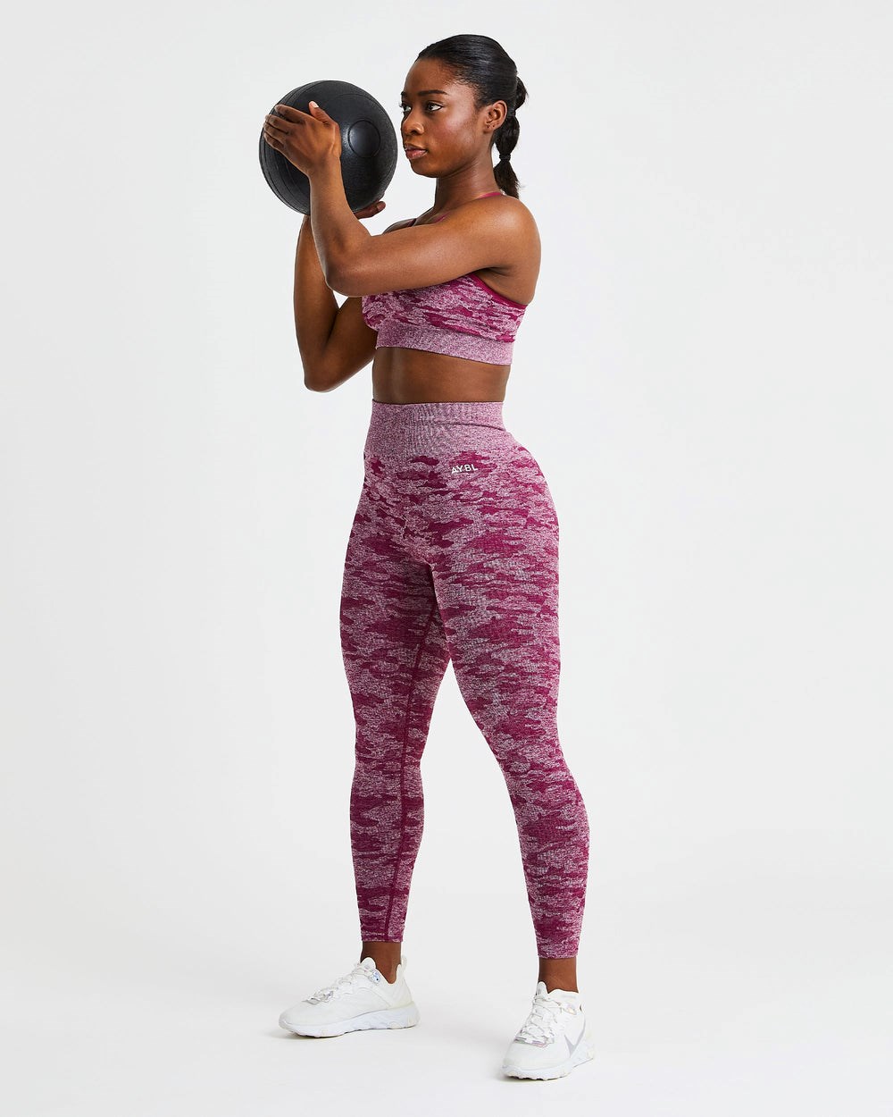 AYBL Evolve Camo Seamless Leggings Vinröda | 4831-WXHGA