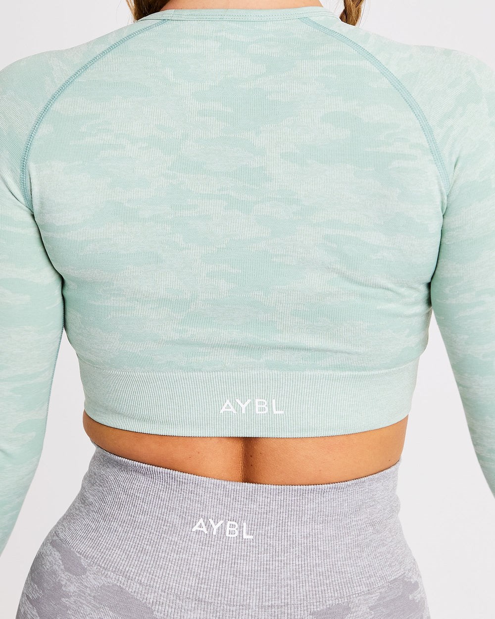 AYBL Evolve Camo Seamless Long Sleeve Crop Top Gröna | 2805-JNRDO