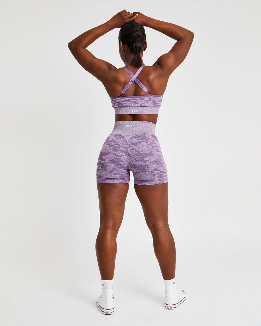 AYBL Evolve Camo Seamless Shorts Plum | 2798-MIXRU