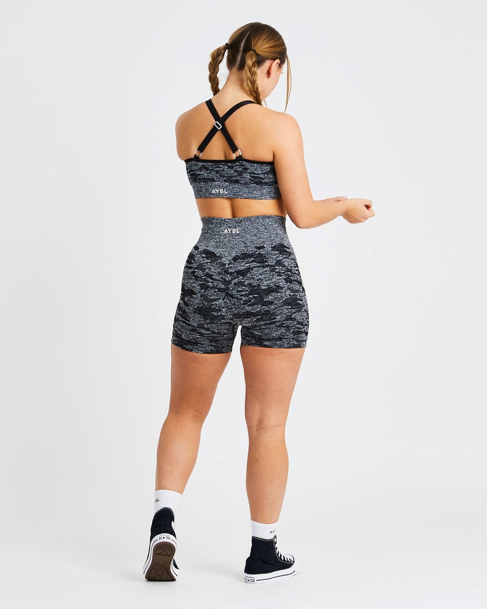 AYBL Evolve Camo Seamless Shorts Svarta | 8537-JUYNE