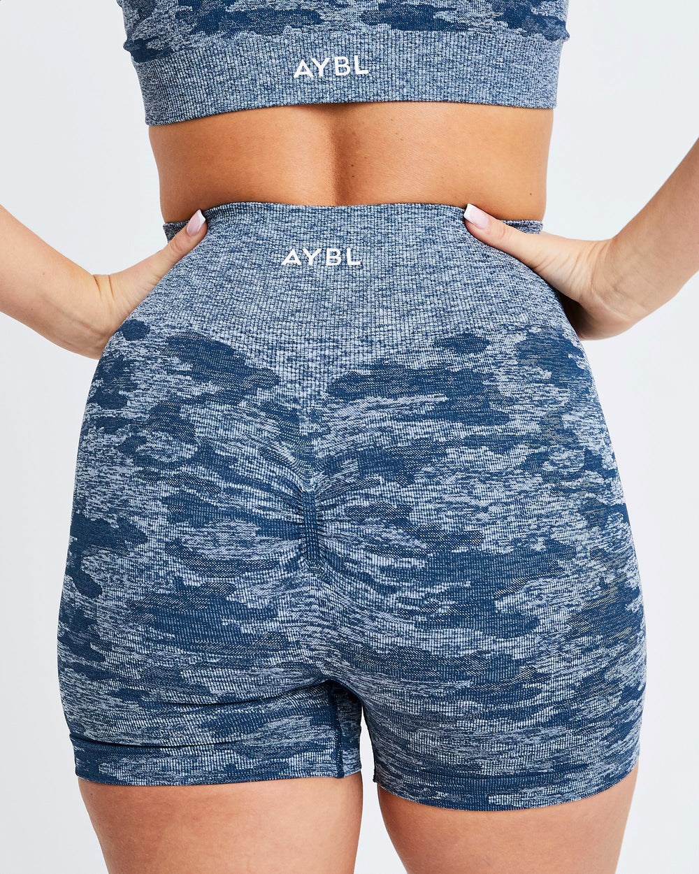 AYBL Evolve Camo Seamless Shorts Teal | 7631-WPRFJ