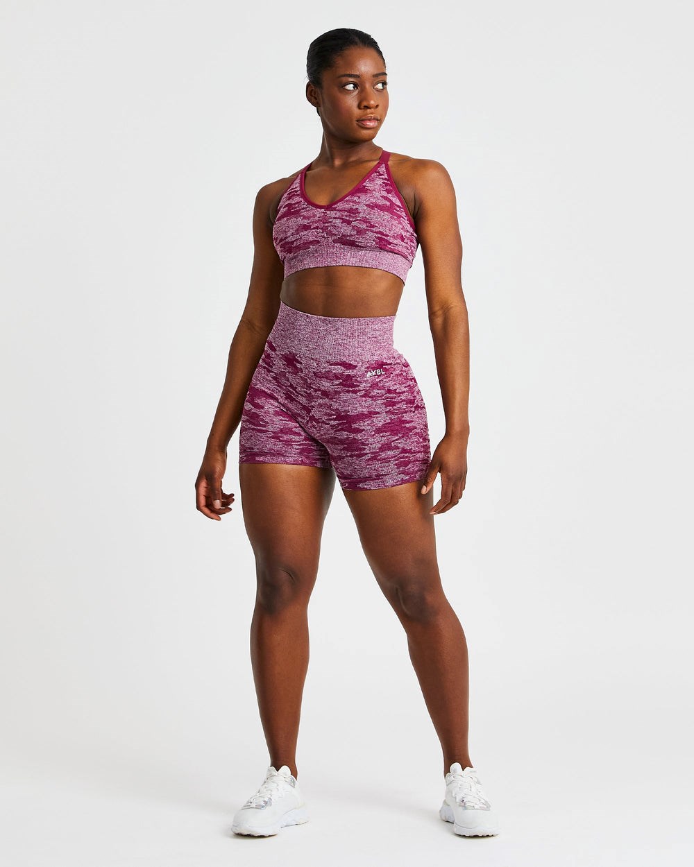 AYBL Evolve Camo Seamless Shorts Vinröda | 8209-YKAMD