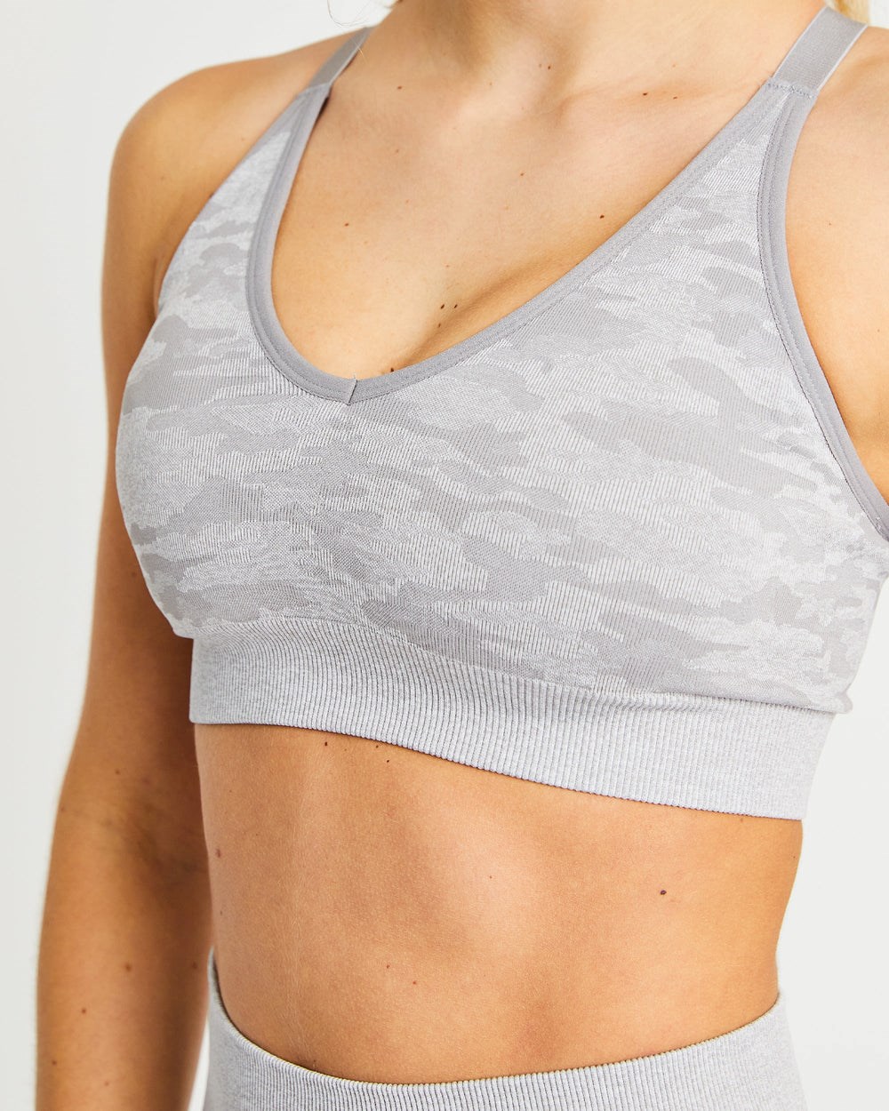 AYBL Evolve Camo Seamless Sports Bra Grå | 6853-HADCB