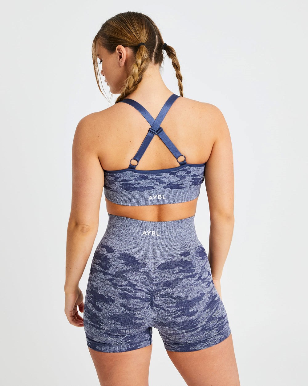 AYBL Evolve Camo Seamless Sports Bra Marinblå | 8413-BREAH