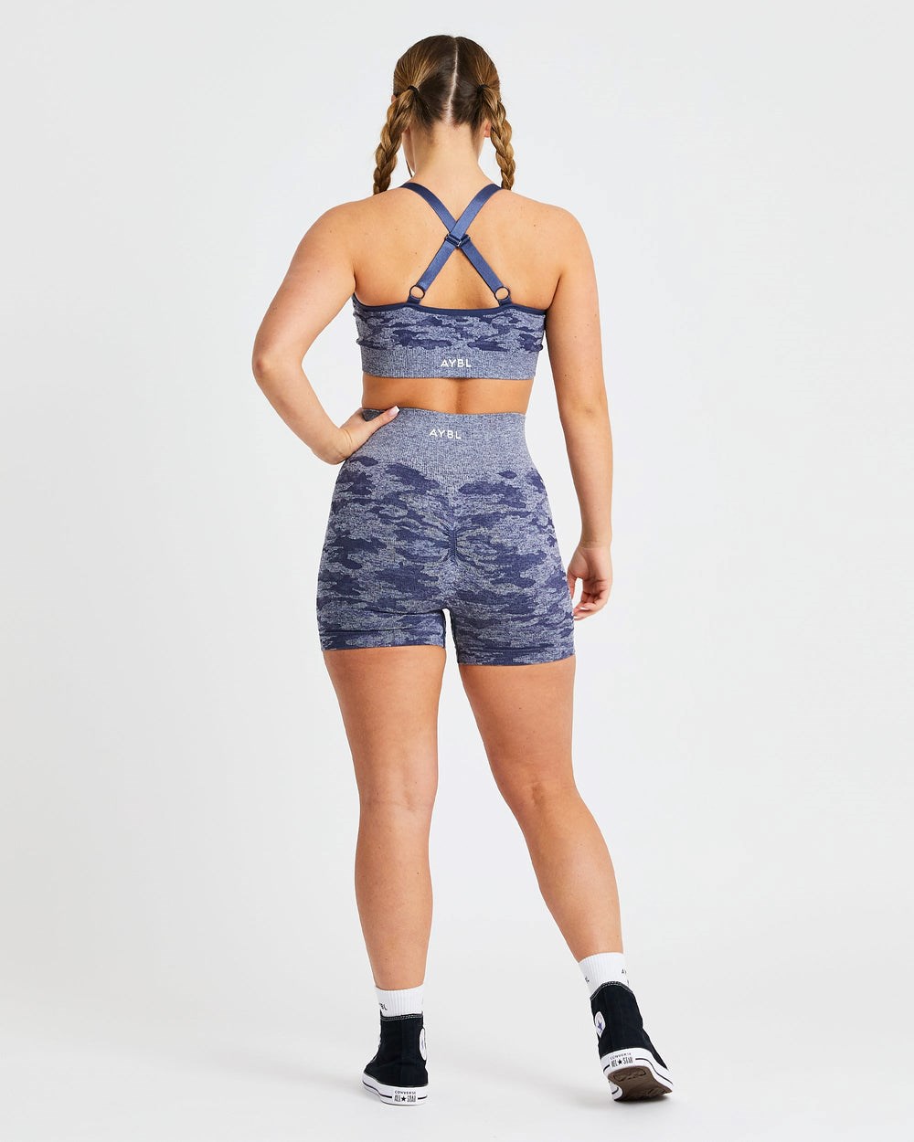 AYBL Evolve Camo Seamless Sports Bra Marinblå | 8413-BREAH