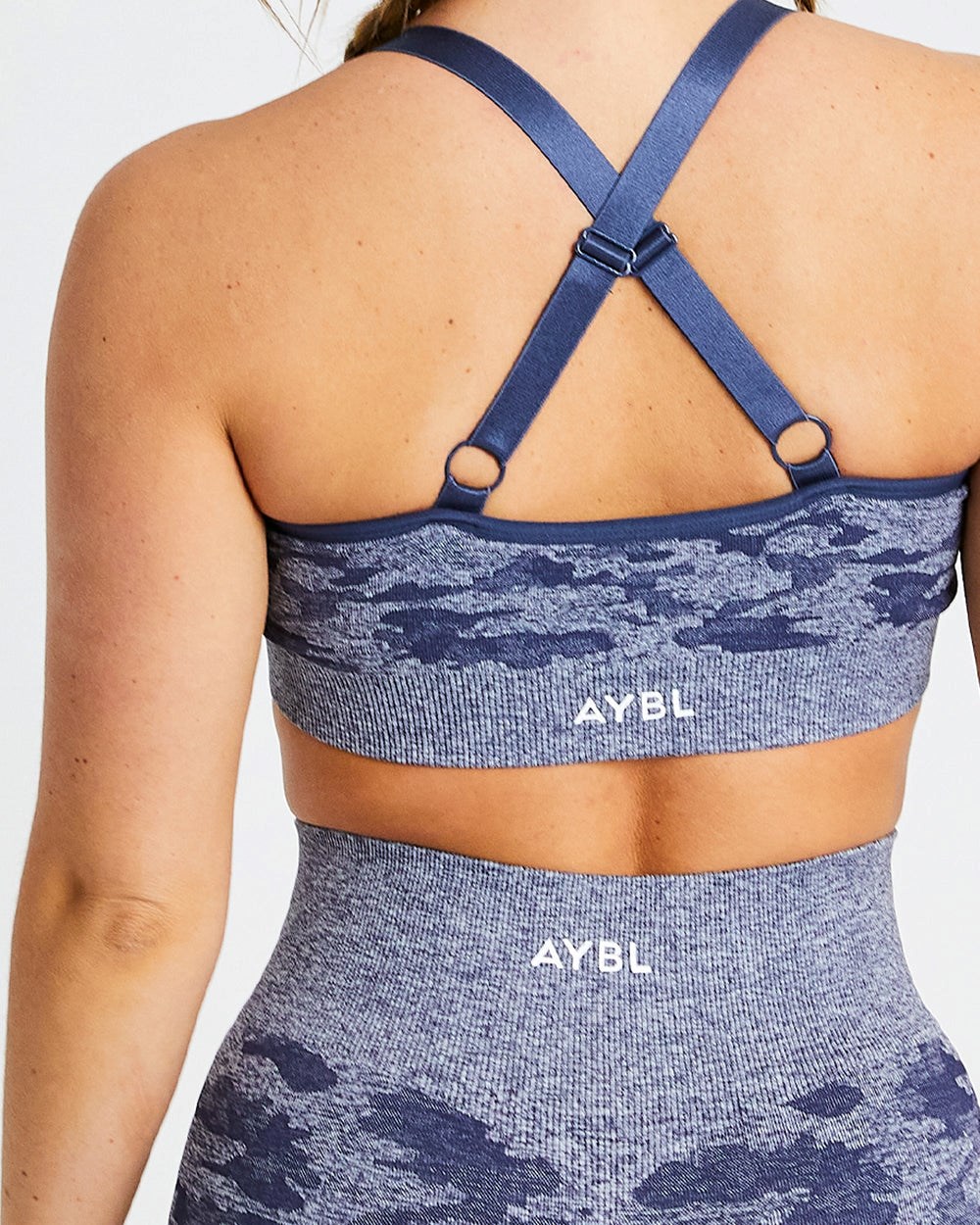 AYBL Evolve Camo Seamless Sports Bra Marinblå | 8413-BREAH