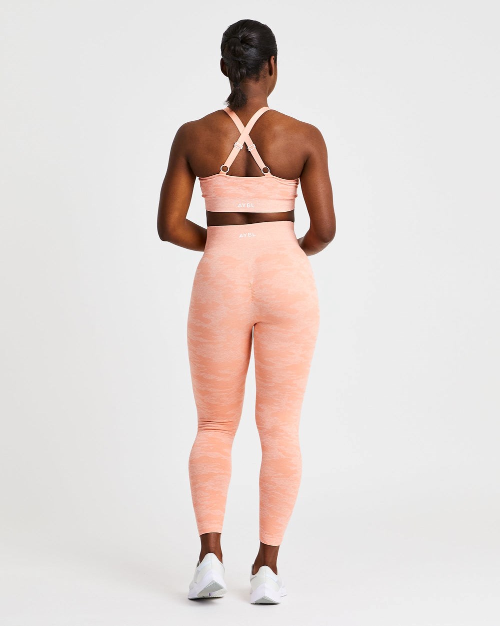 AYBL Evolve Camo Seamless Sports Bra Peach | 6529-KVFPM