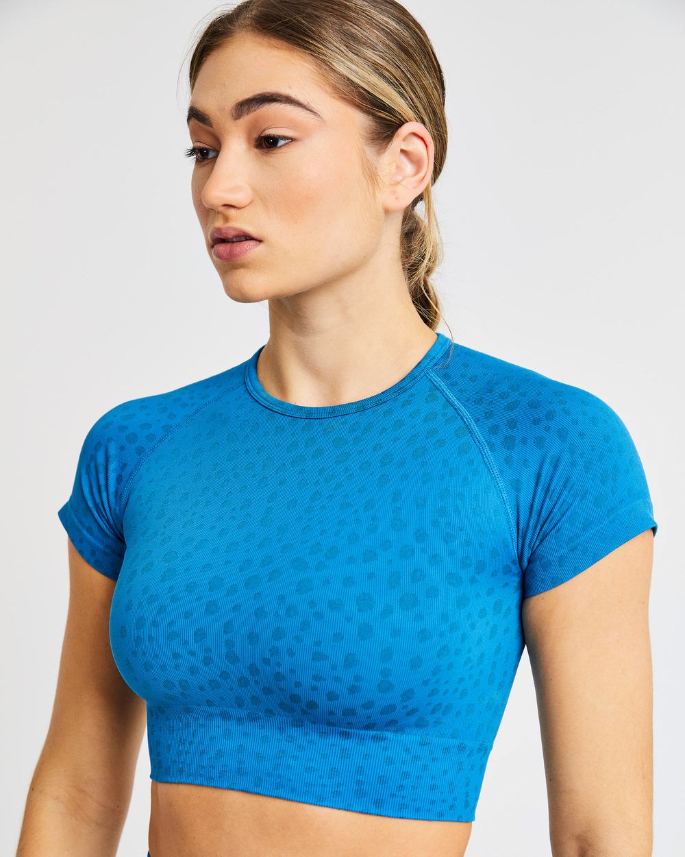 AYBL Evolve Speckle Seamless Crop Top Blå | 0714-GCDEX