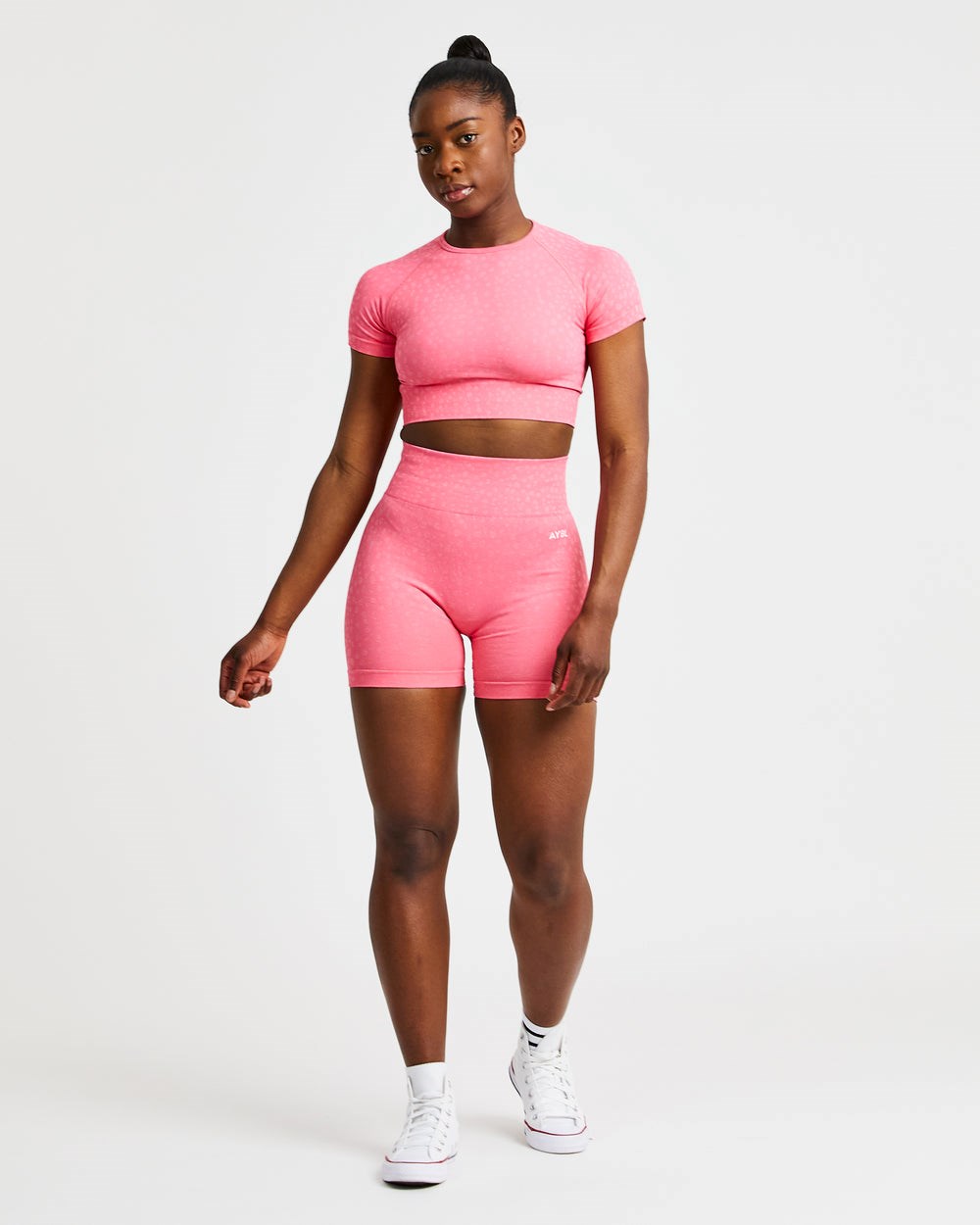 AYBL Evolve Speckle Seamless Crop Top Korall Rosa | 1832-ZGJHW