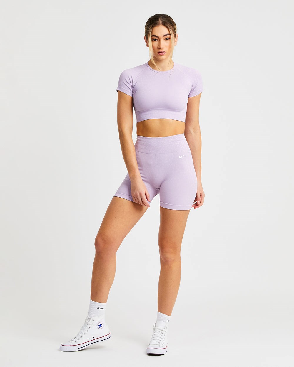 AYBL Evolve Speckle Seamless Crop Top Lilac | 2670-TJADU