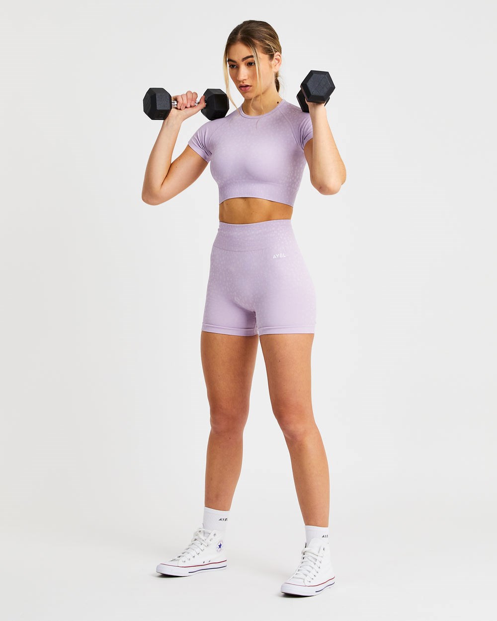 AYBL Evolve Speckle Seamless Crop Top Lilac | 2670-TJADU