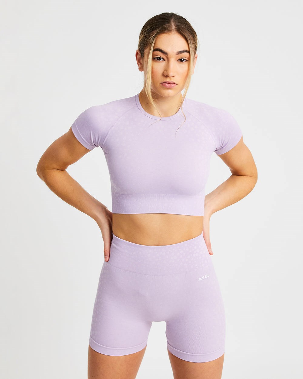 AYBL Evolve Speckle Seamless Crop Top Lilac | 2670-TJADU