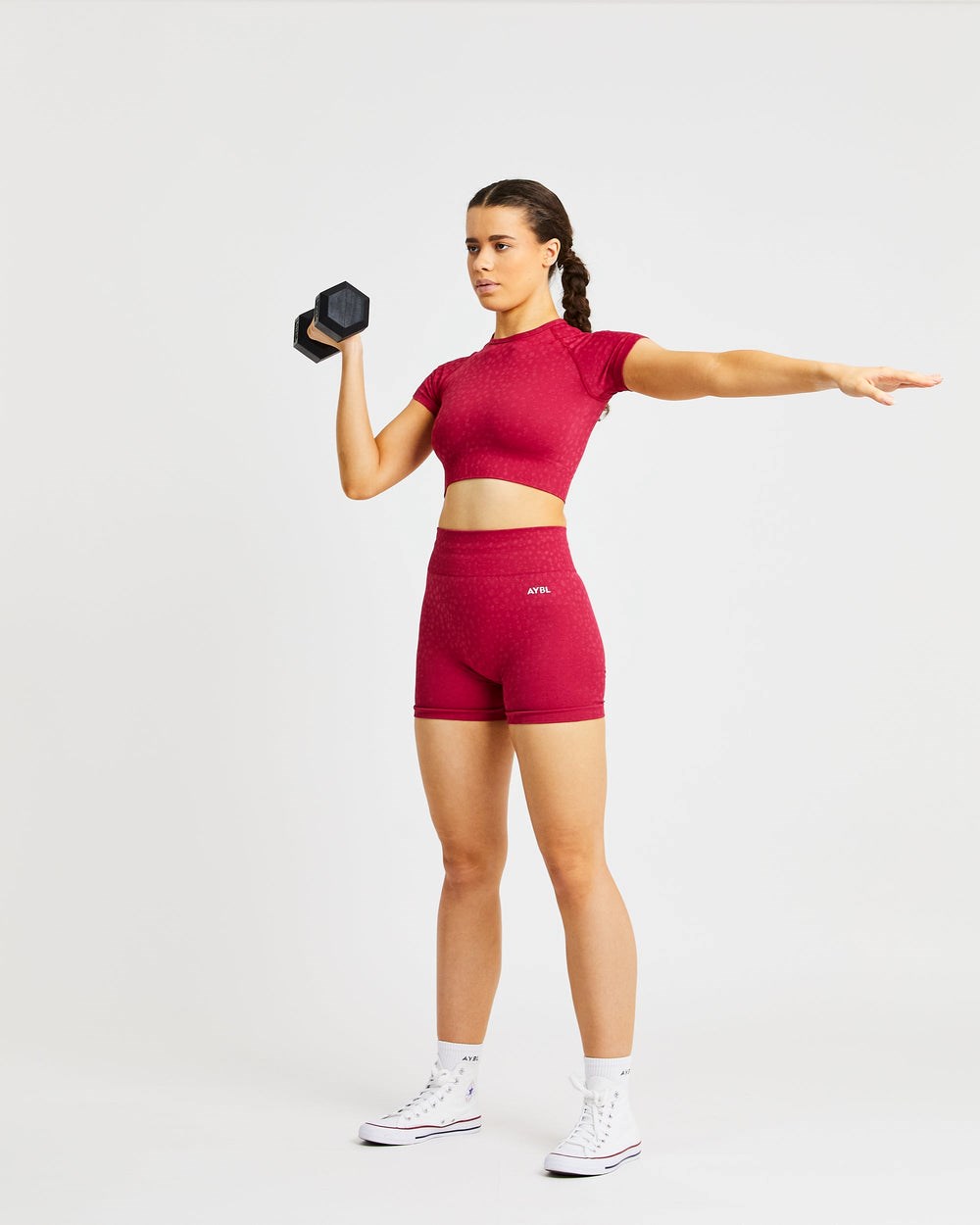 AYBL Evolve Speckle Seamless Crop Top Raspberry | 3427-RUEDP