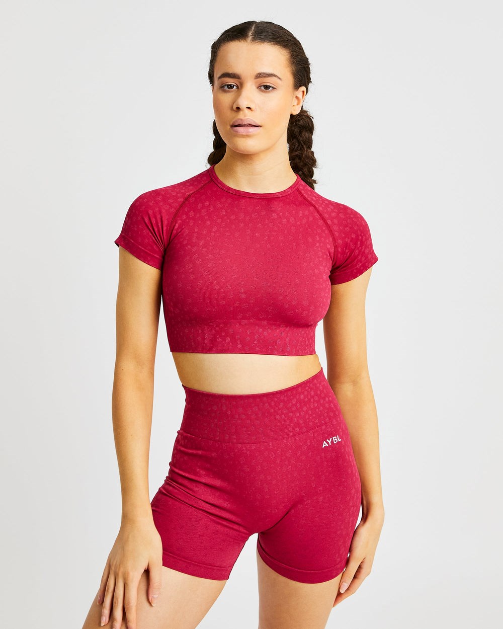 AYBL Evolve Speckle Seamless Crop Top Raspberry | 3427-RUEDP