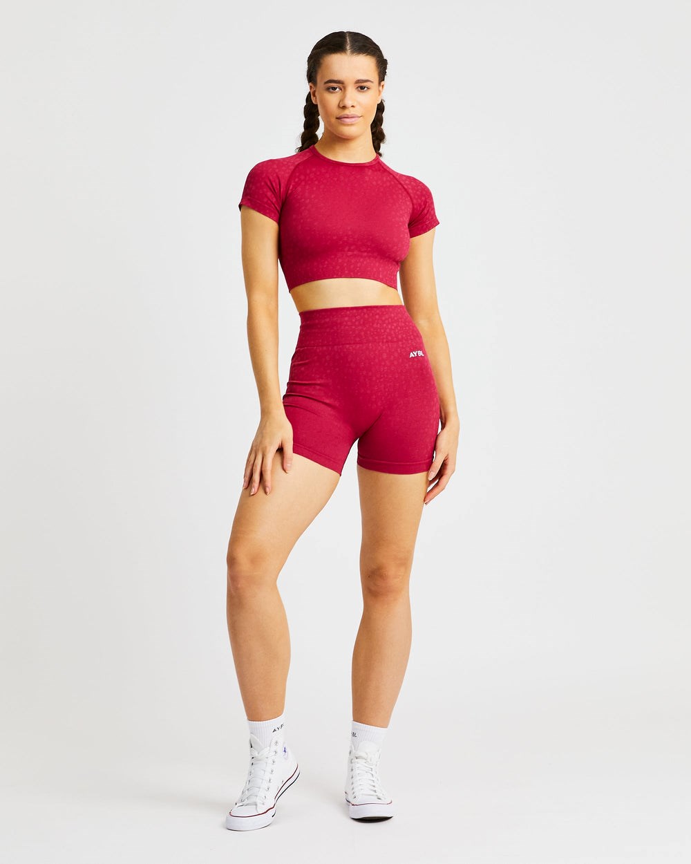 AYBL Evolve Speckle Seamless Crop Top Raspberry | 4275-MJSUL