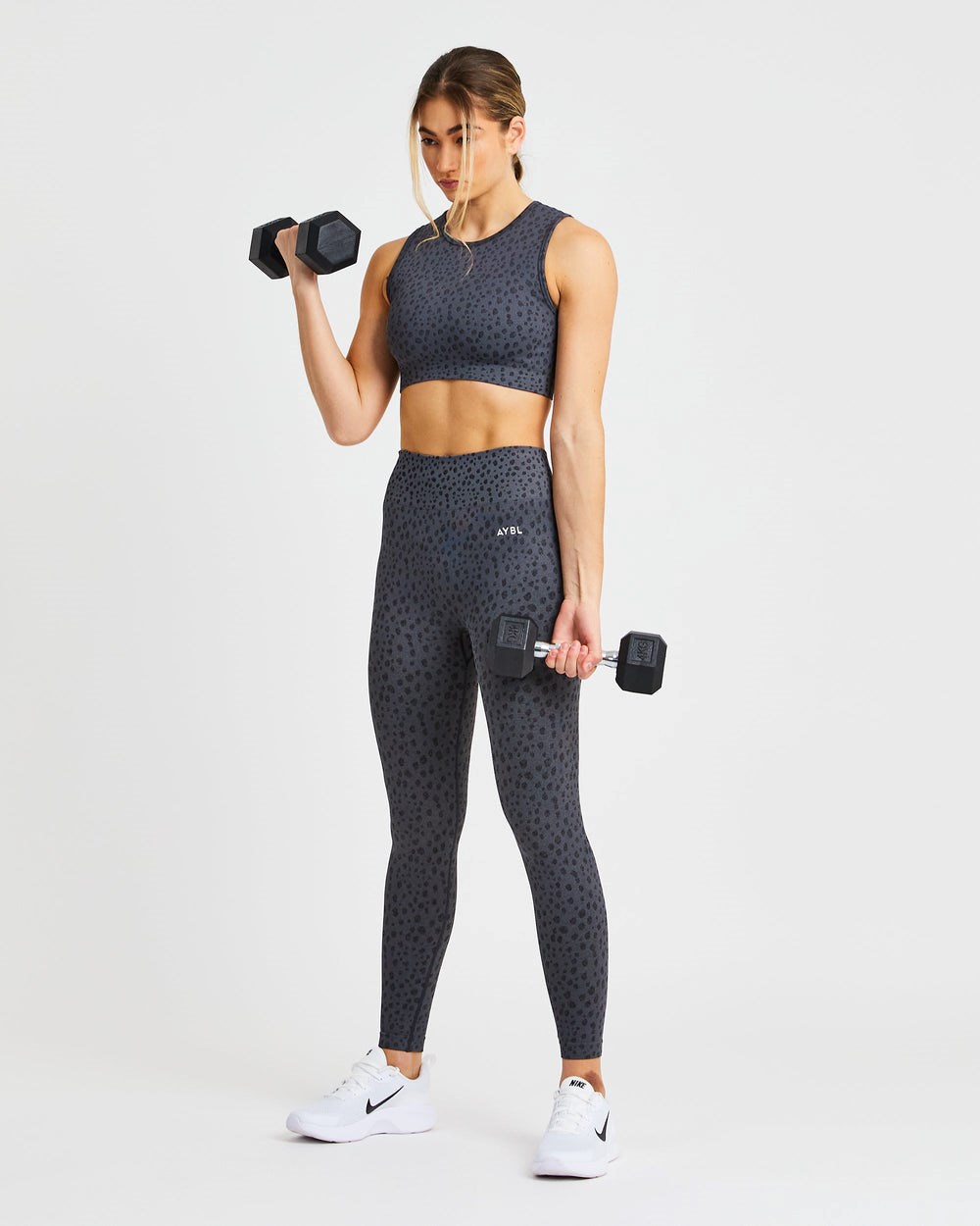 AYBL Evolve Speckle Seamless Crop Vest Charcoal | 0134-UMKSX