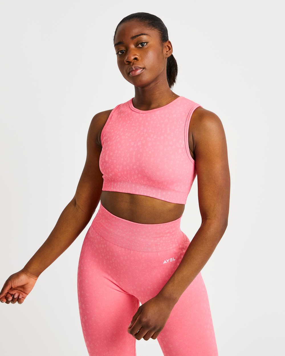 AYBL Evolve Speckle Seamless Crop Vest Korall Rosa | 3159-QXRUB