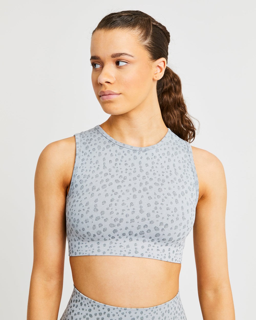 AYBL Evolve Speckle Seamless Crop Vest Ljusgrå | 5860-ICSAR