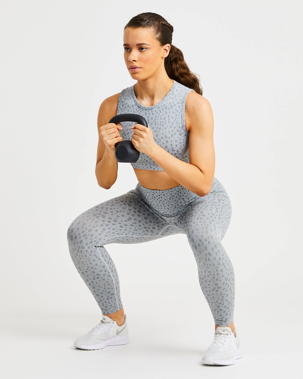 AYBL Evolve Speckle Seamless Crop Vest Ljusgrå | 5860-ICSAR