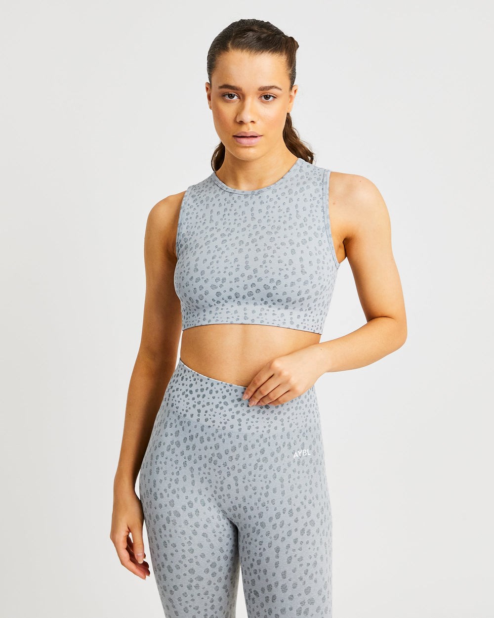 AYBL Evolve Speckle Seamless Crop Vest Ljusgrå | 5860-ICSAR