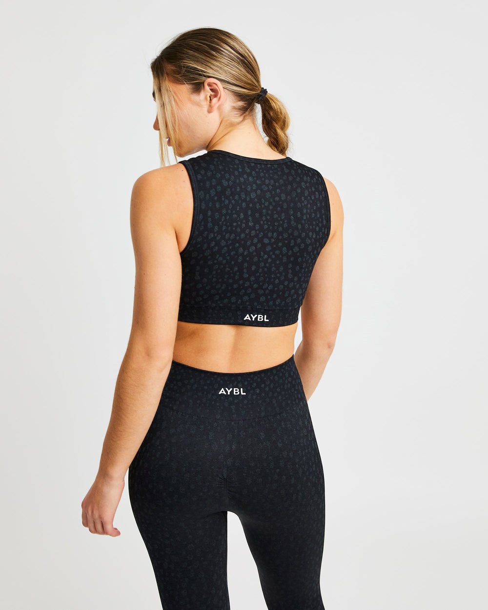 AYBL Evolve Speckle Seamless Crop Vest Svarta | 0541-YSIOK