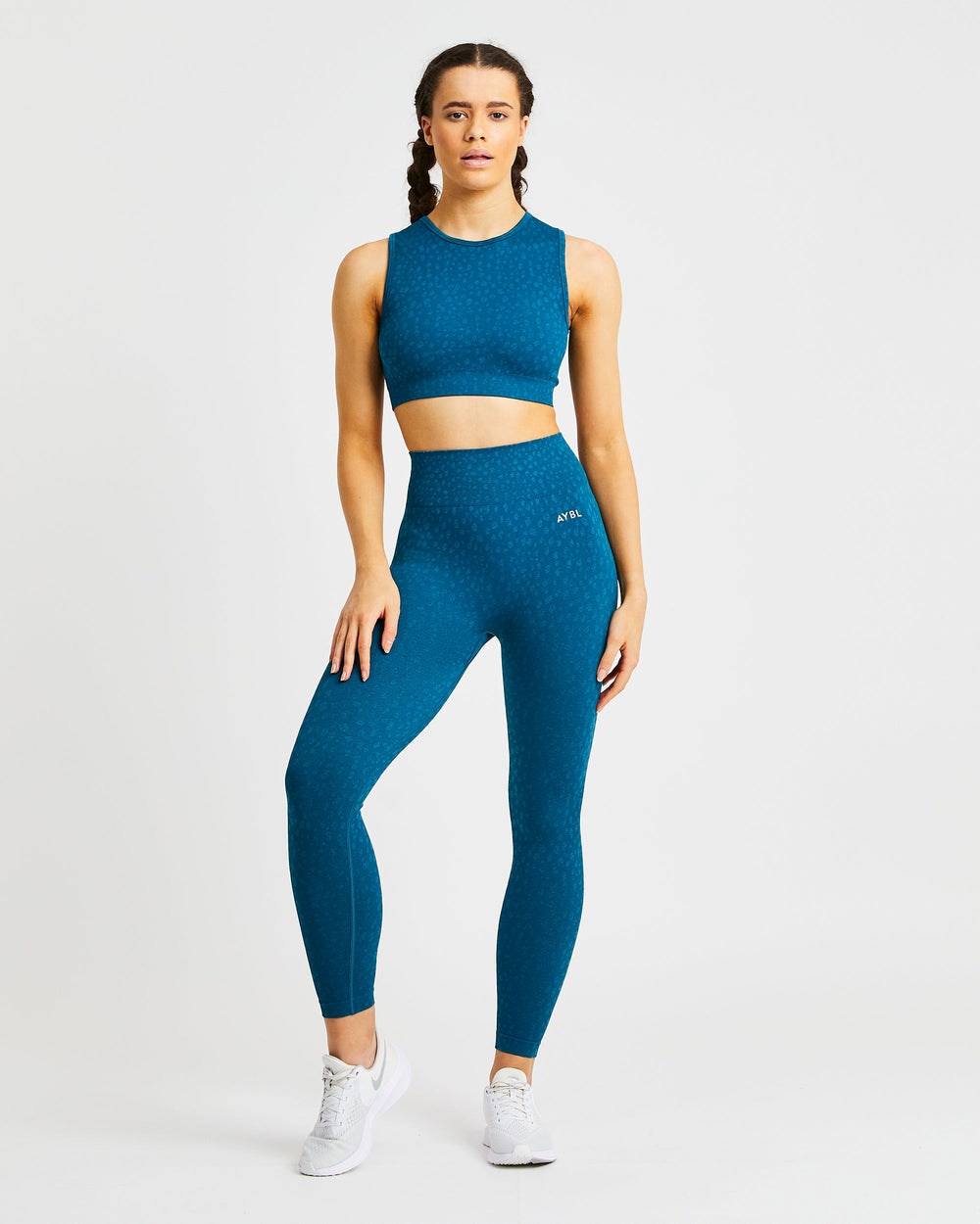 AYBL Evolve Speckle Seamless Crop Vest Teal | 1423-ESVKO