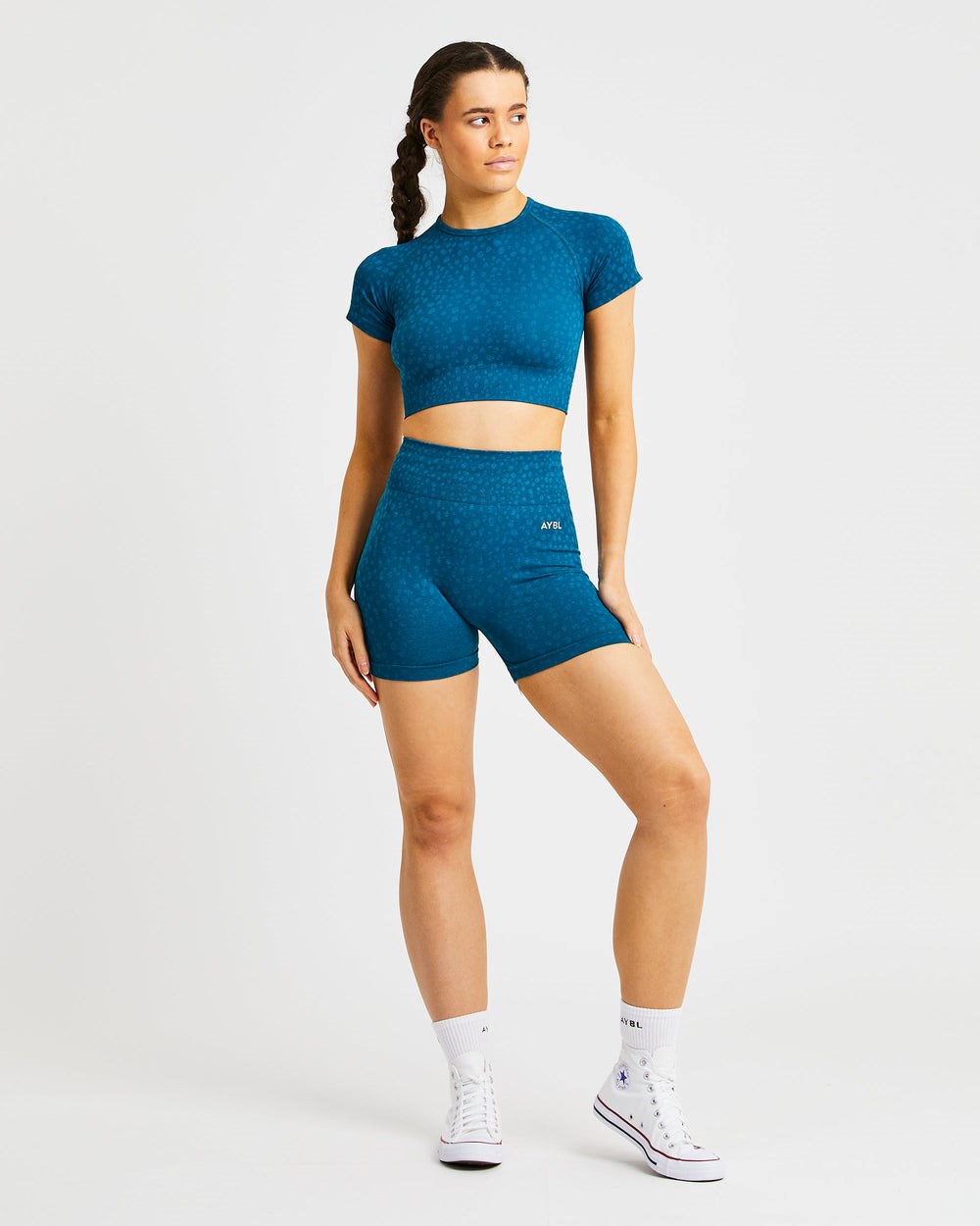 AYBL Evolve Speckle Seamless Crop Vest Teal | 1423-ESVKO