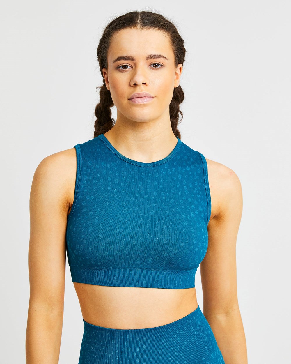 AYBL Evolve Speckle Seamless Crop Vest Teal | 6958-ICJBF