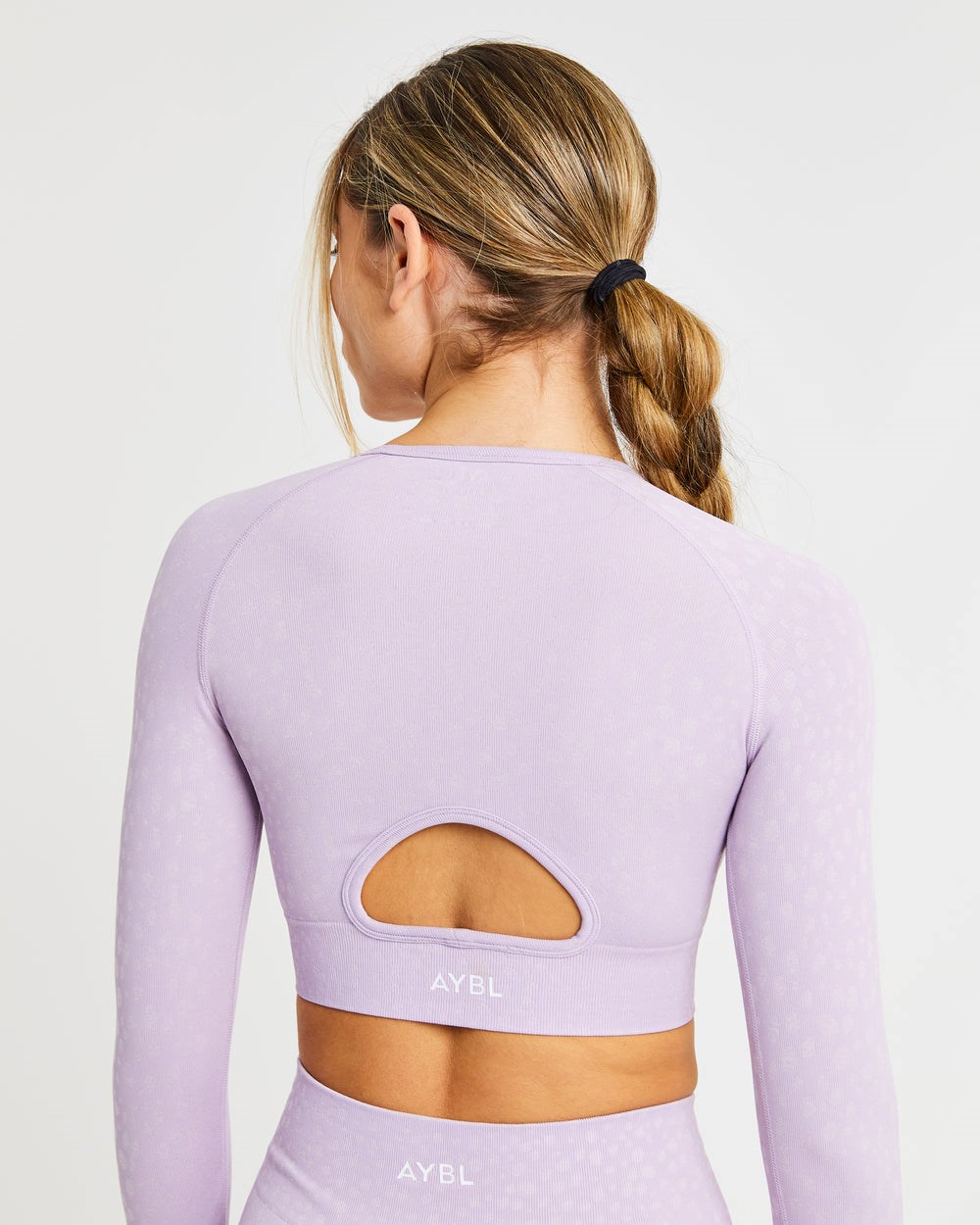 AYBL Evolve Speckle Seamless Long Sleeve Crop Top Lilac | 2548-SKLIQ