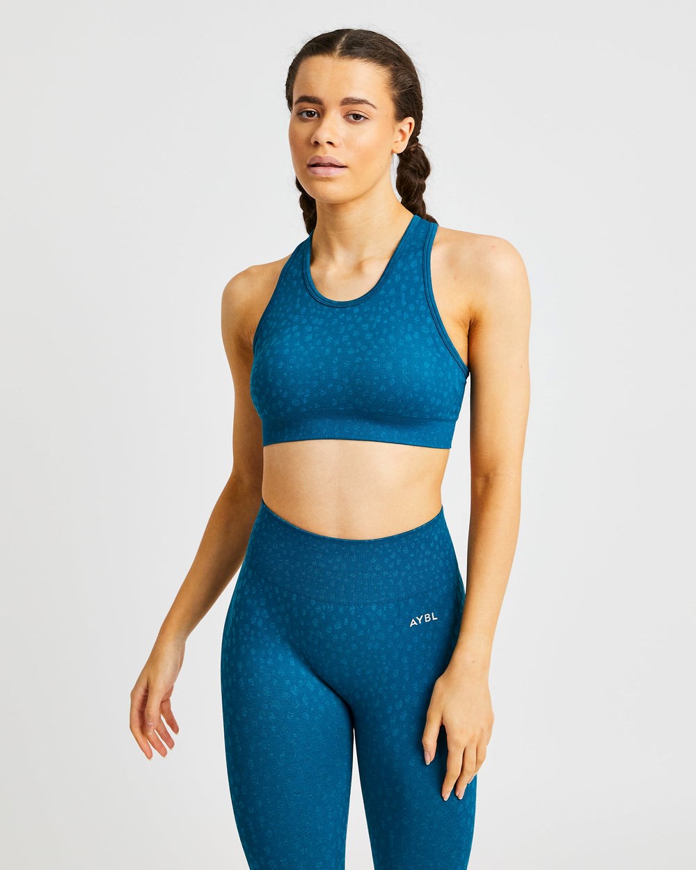 AYBL Evolve Speckle Seamless Sports Bra Teal | 7062-WDBMC