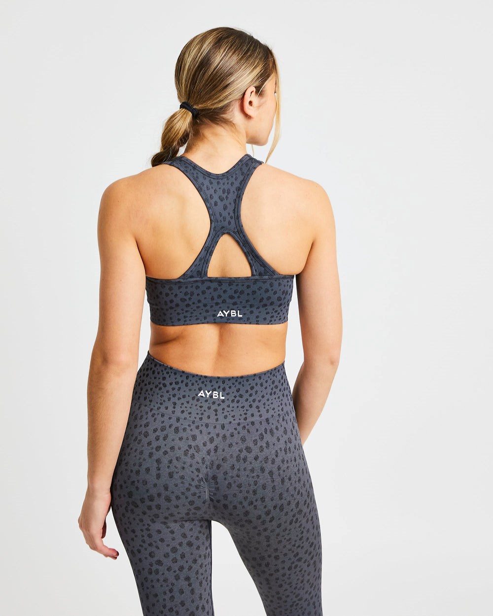 AYBL Evolve Speckle Seamless Sports Bra Charcoal | 9207-KQFNW