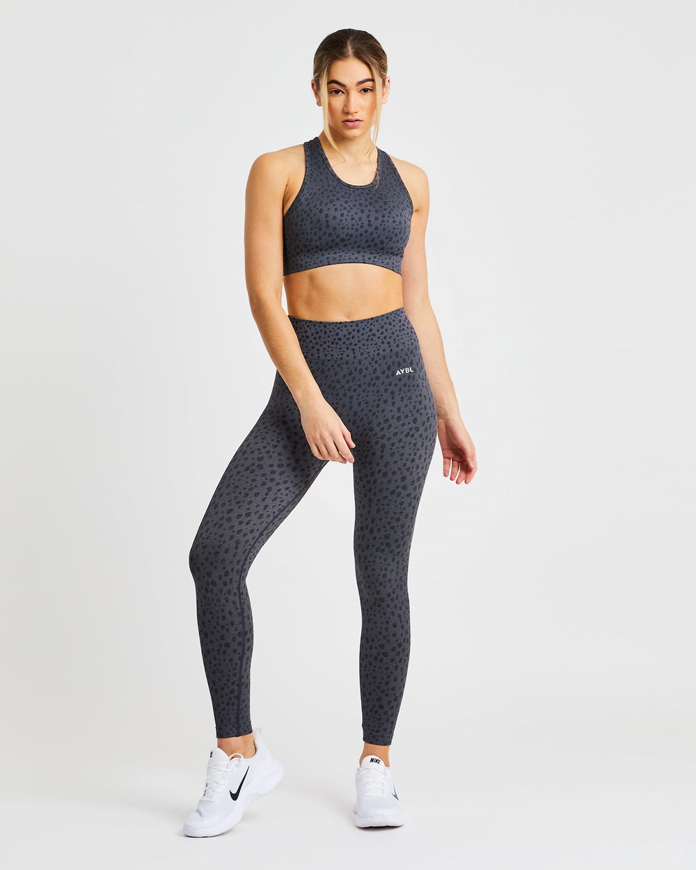 AYBL Evolve Speckle Seamless Sports Bra Charcoal | 9207-KQFNW