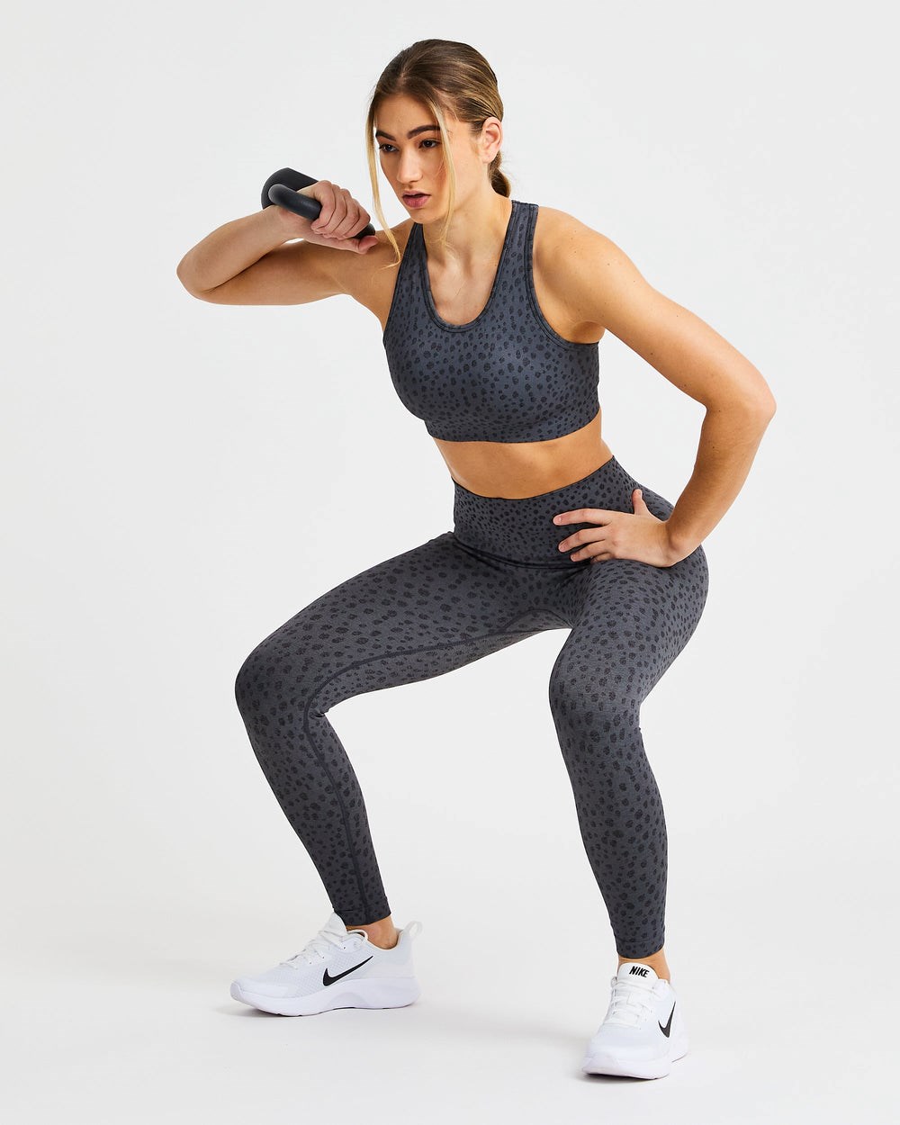 AYBL Evolve Speckle Seamless Sports Bra Charcoal | 9207-KQFNW