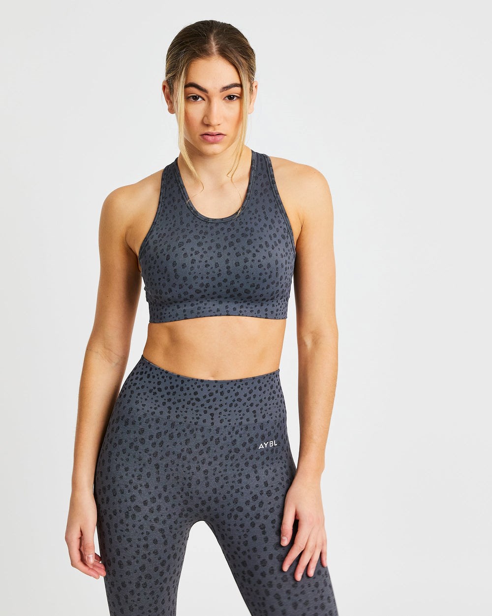 AYBL Evolve Speckle Seamless Sports Bra Charcoal | 9207-KQFNW