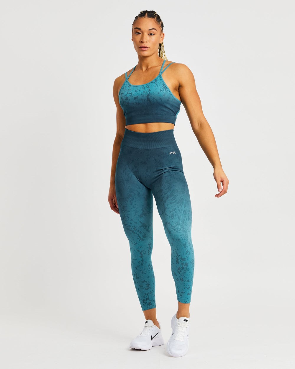 AYBL Flare Seamless Leggings Teal | 6325-HZMKQ