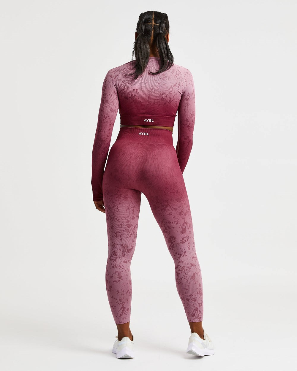 AYBL Flare Seamless Long Sleeve Crop Top Plum | 6935-IPORW