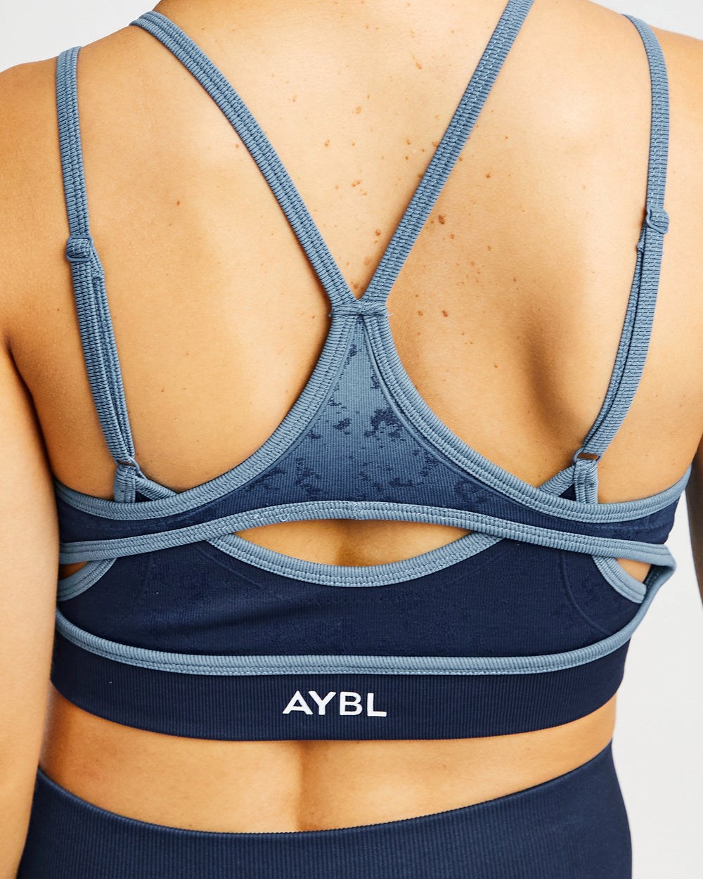 AYBL Flare Seamless Sports Bra Blå | 6084-MRJZQ