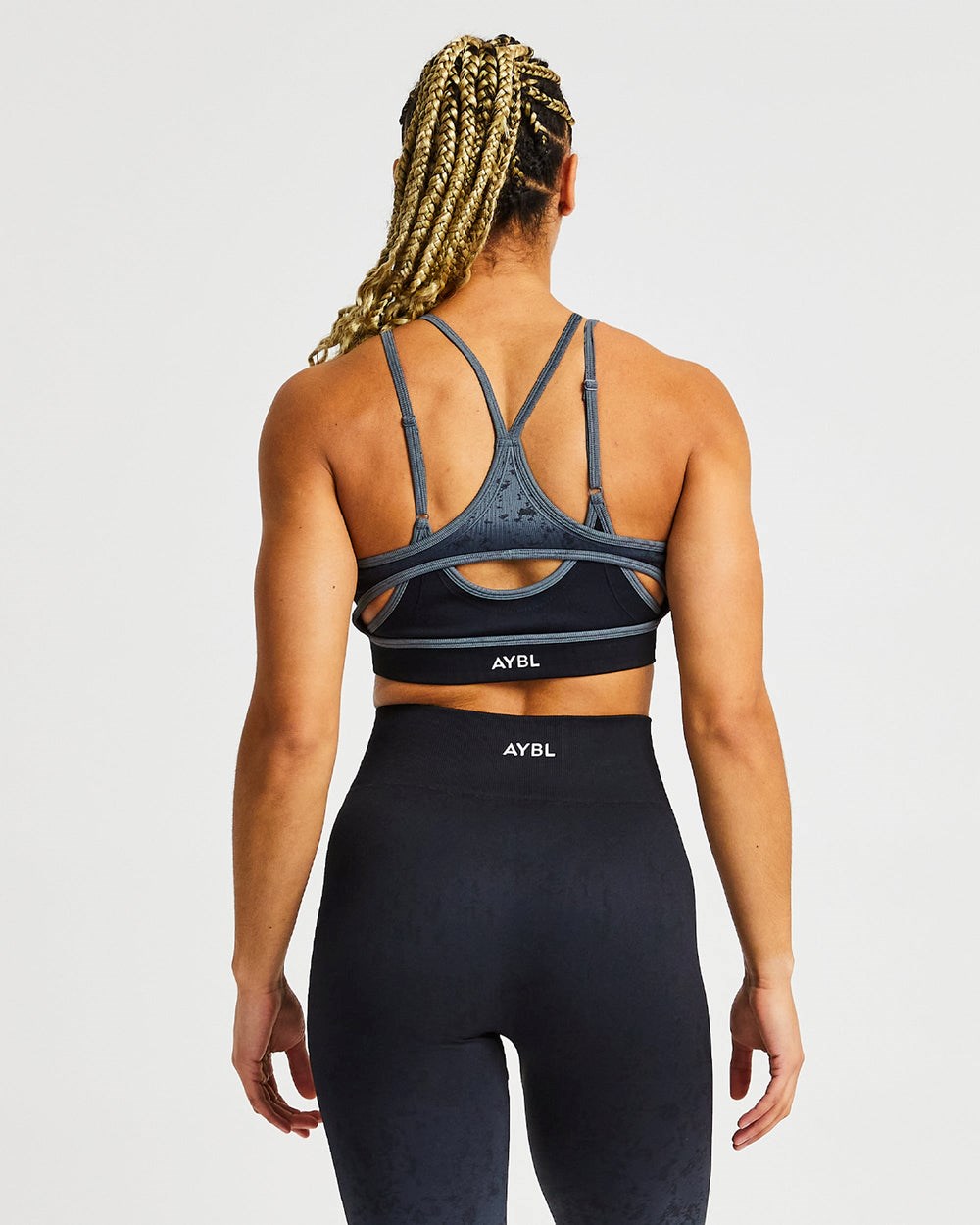 AYBL Flare Seamless Sports Bra Svarta | 5926-WTVNG