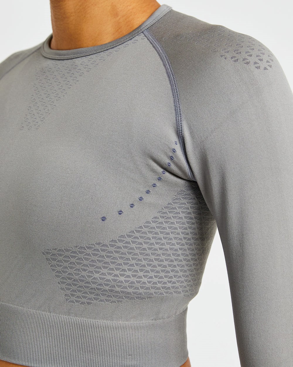 AYBL Ignite Seamless Long Sleeve Crop Top Grå | 1470-QWXYK