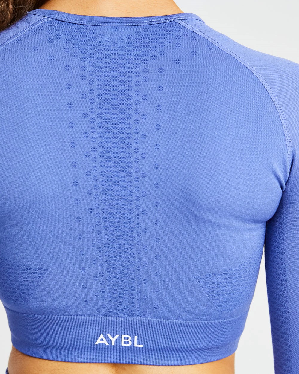 AYBL Ignite Seamless Long Sleeve Crop Top Blå | 2107-IMOGW