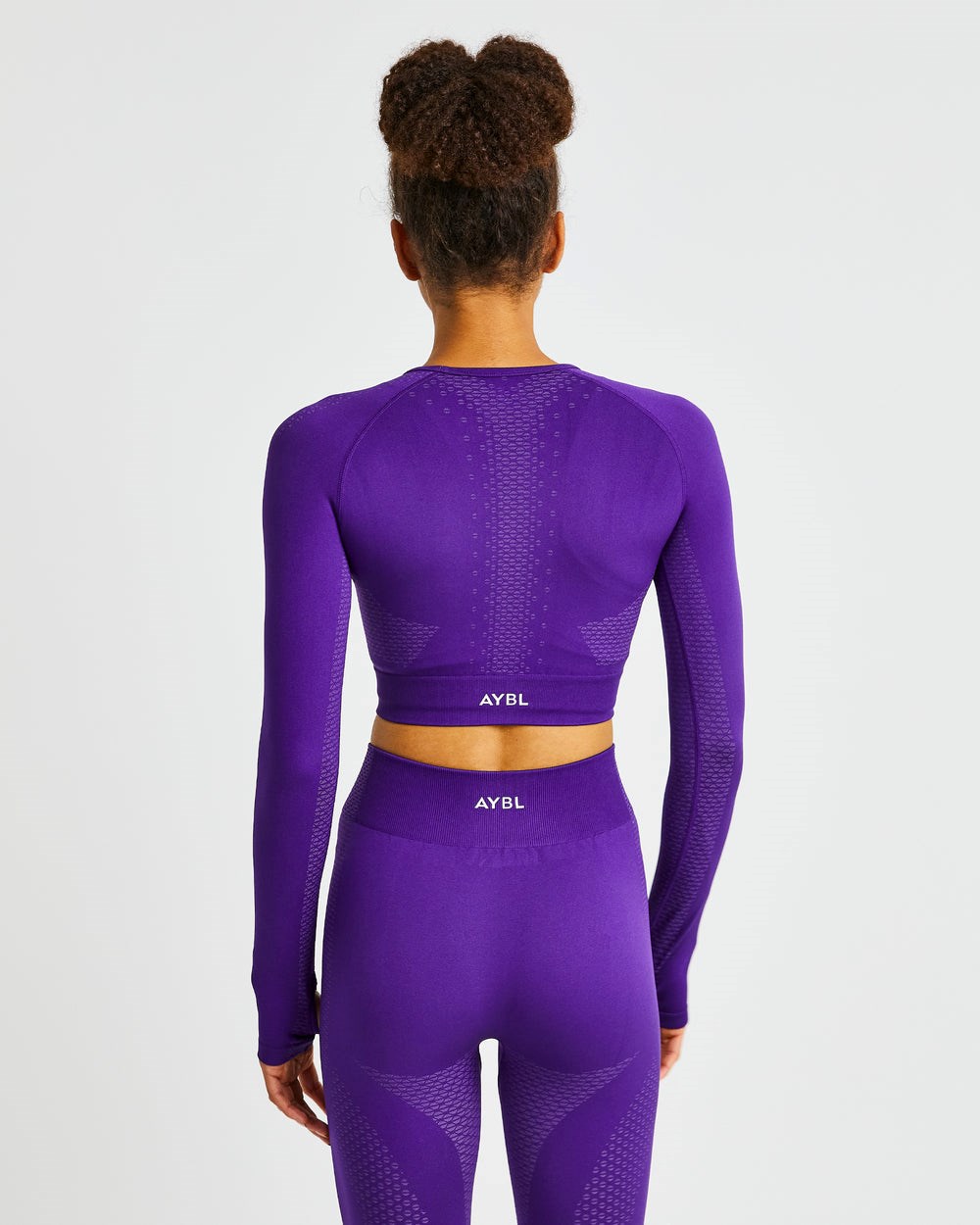 AYBL Ignite Seamless Long Sleeve Crop Top Lila | 5340-MUQJC